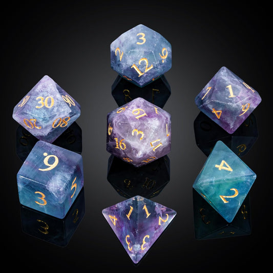 UDIXI Natural Gemstone DND Dice Set for Tabletop Games Fun