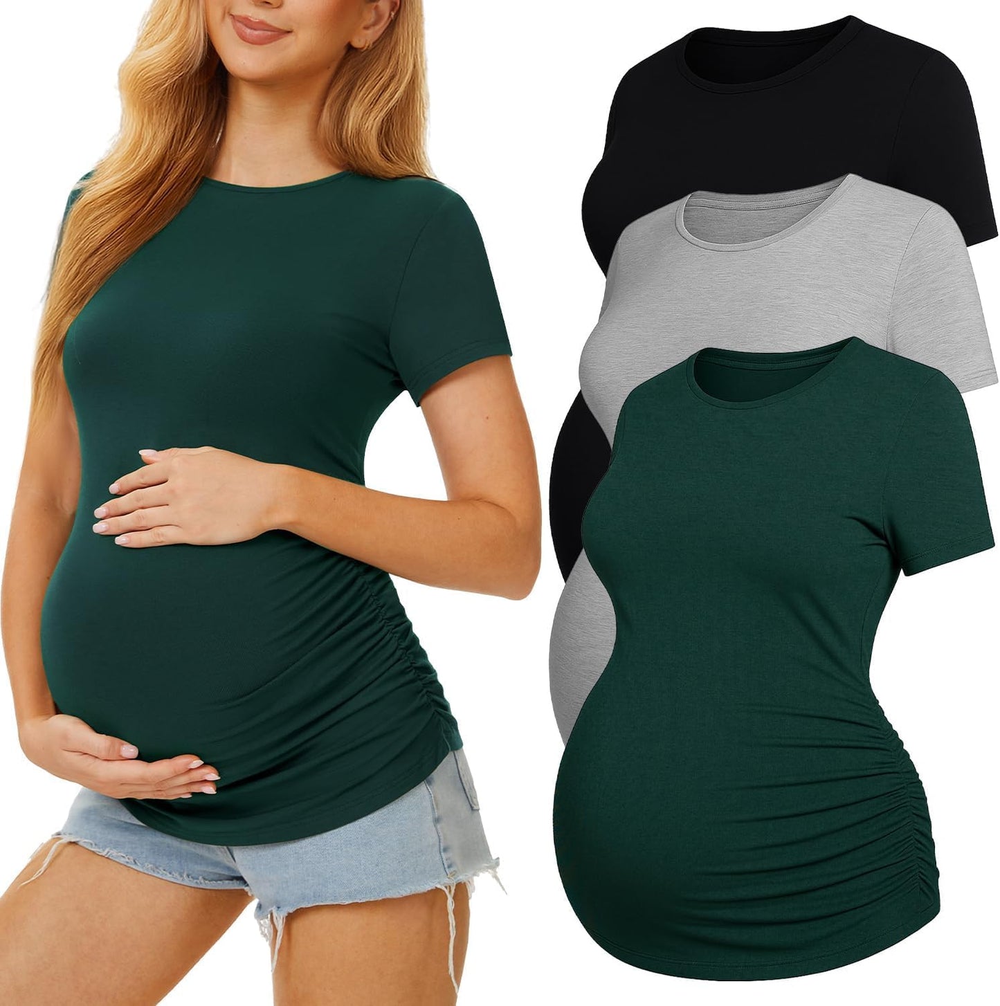 3 Pack Womens Maternity Shirts for Comfort and Style