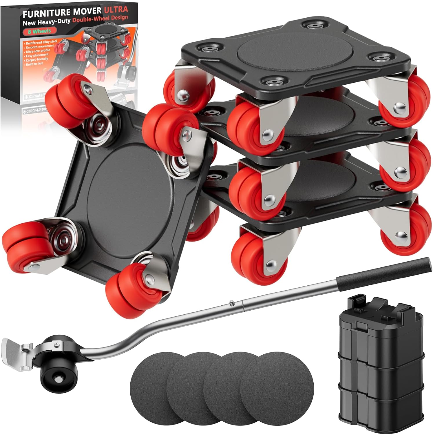 ONEON Furniture Mover Ultra with 8 Wheels for Heavy Items