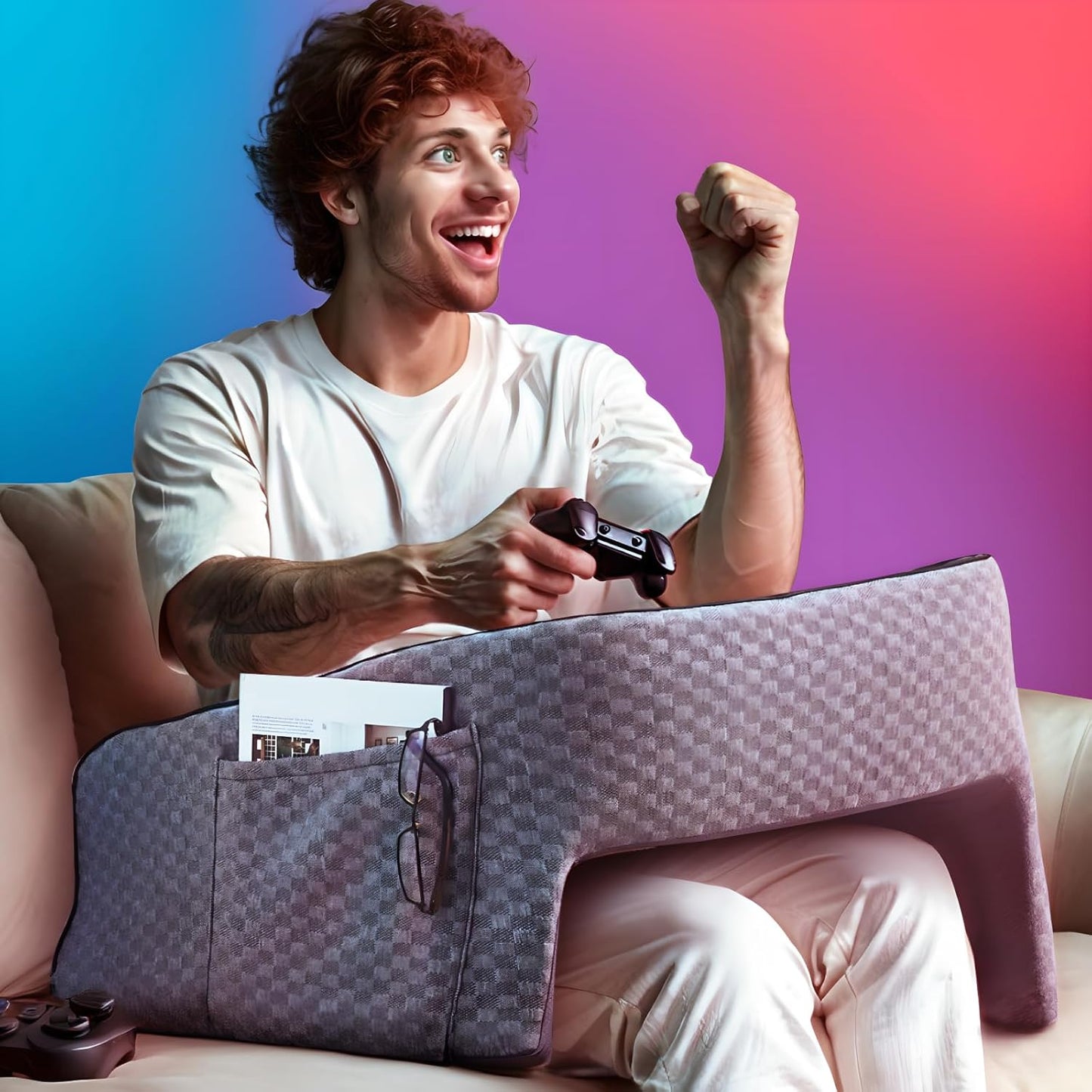 Memory Foam Gaming Lap Desk Pillow - Comfort & Support