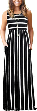 Women's Damask Print Maxi Dress with Pockets - Casual Maternity