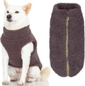 Gooby Sherpa Vest Dog Sweater - Warm Gray Large - Cozy Winter Step-In