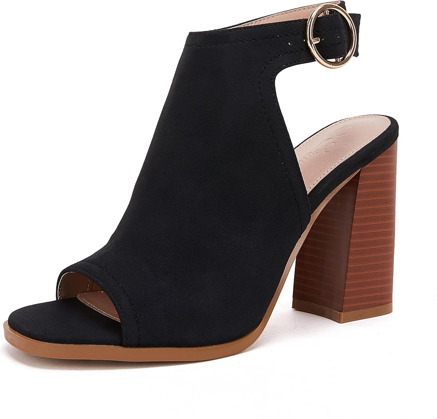 Ermonn Womens Cutout Peep Toe Stacked Heeled Sandals Review