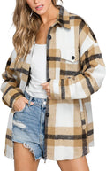 Beaully Women's Flannel Plaid Shacket - Cozy Oversized Fall Layer made