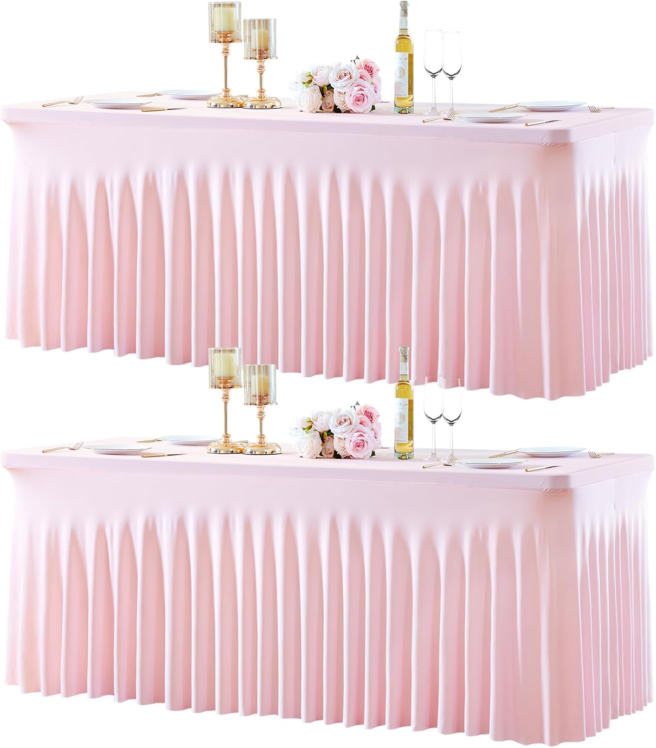 8ft Pink Spandex Table Cloths for Elegant Events and Parties