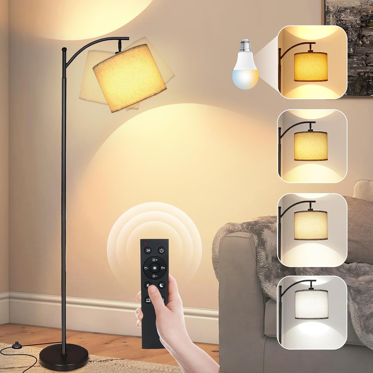 2025 LED Floor Lamps for Living Room with Remote & Dimming