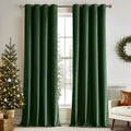 MIULEE Velvet Grommet Curtains Emerald Green 52 x 90 in - Elegant