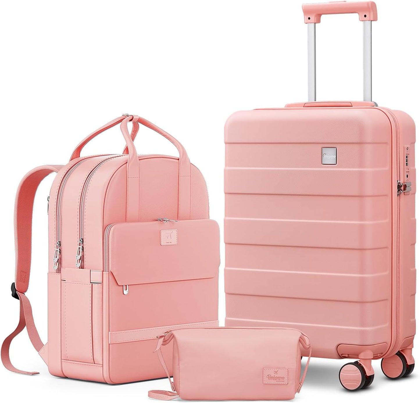 Lightweight Hard Shell 20 Inch Carry On Luggage Set with Backpack
