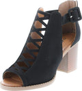 Soda ARAN Women Open Toe Crisscross Straps Back Zipper High Heel