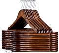 HOUSE DAY Wooden Hangers 30 Pack - Heavy Duty Solid Wood Closet
