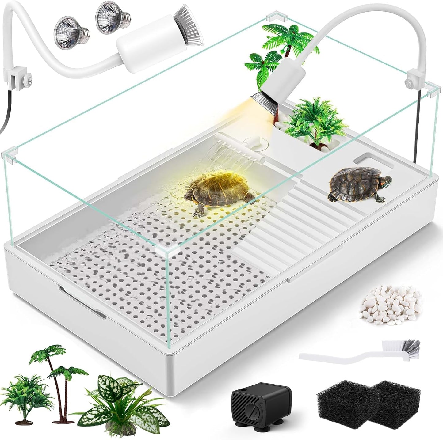 Large Turtle Tank Kit with Light and Water Pump for Turtles