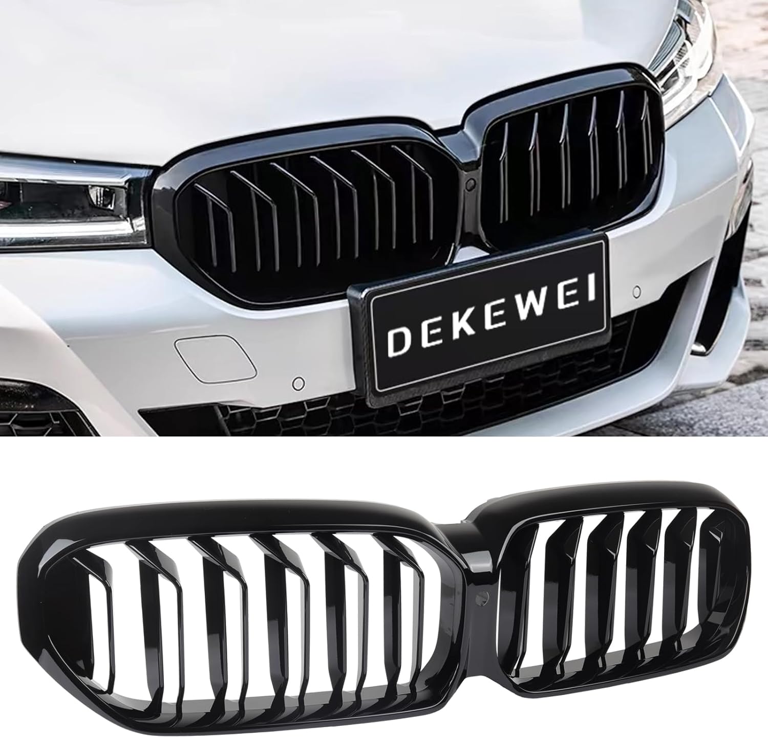 G30 Grille Double Slats Gloss Black Grill for BMW 5 Series