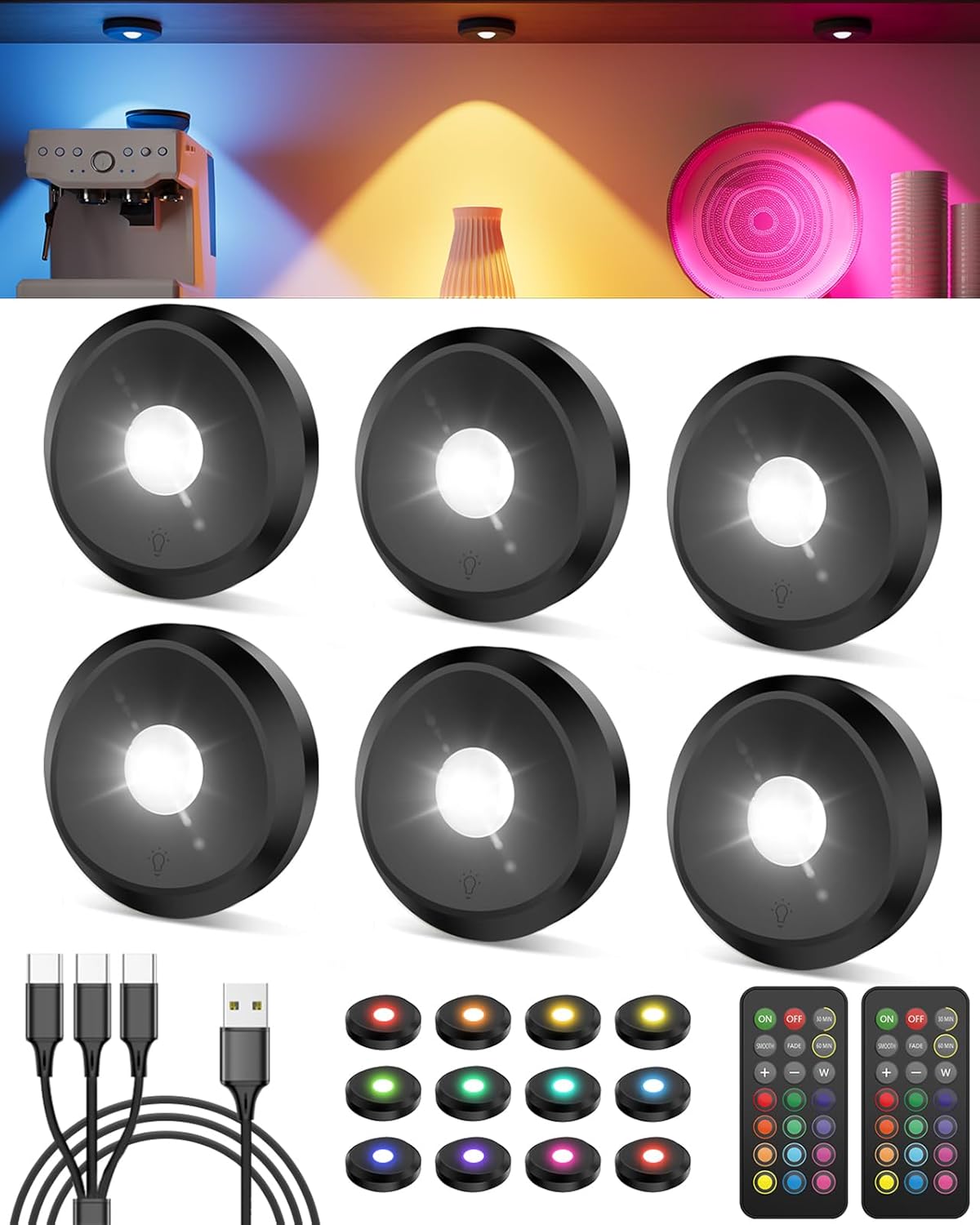 Rechargeable Color Changing Puck Lights for Home Lighting Needs
