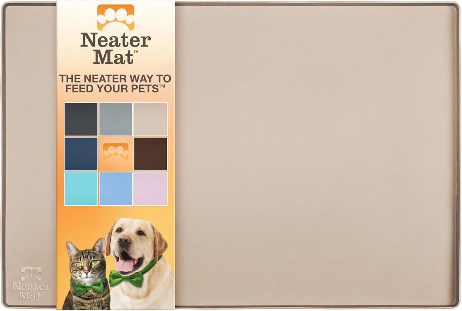 Neater Mat Pet Mats for Food and Water - Waterproof Silicone