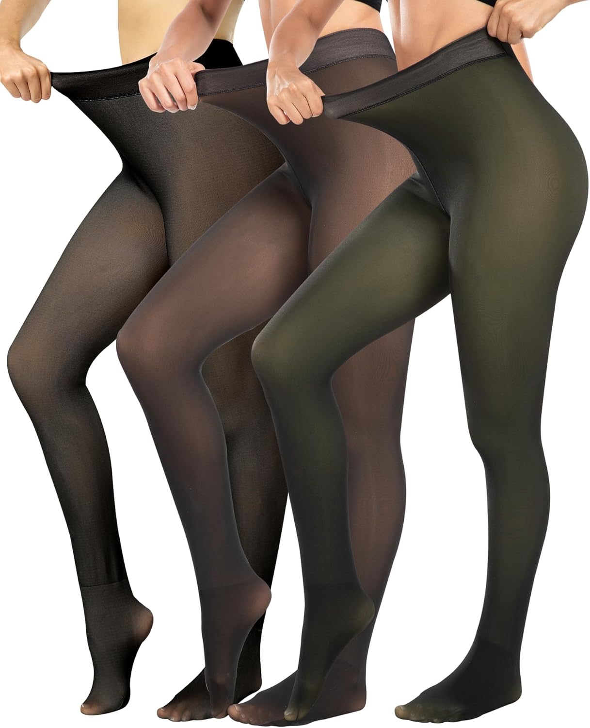 Fleece Lined Winter Tights for Women - Warm Opaque Leggings