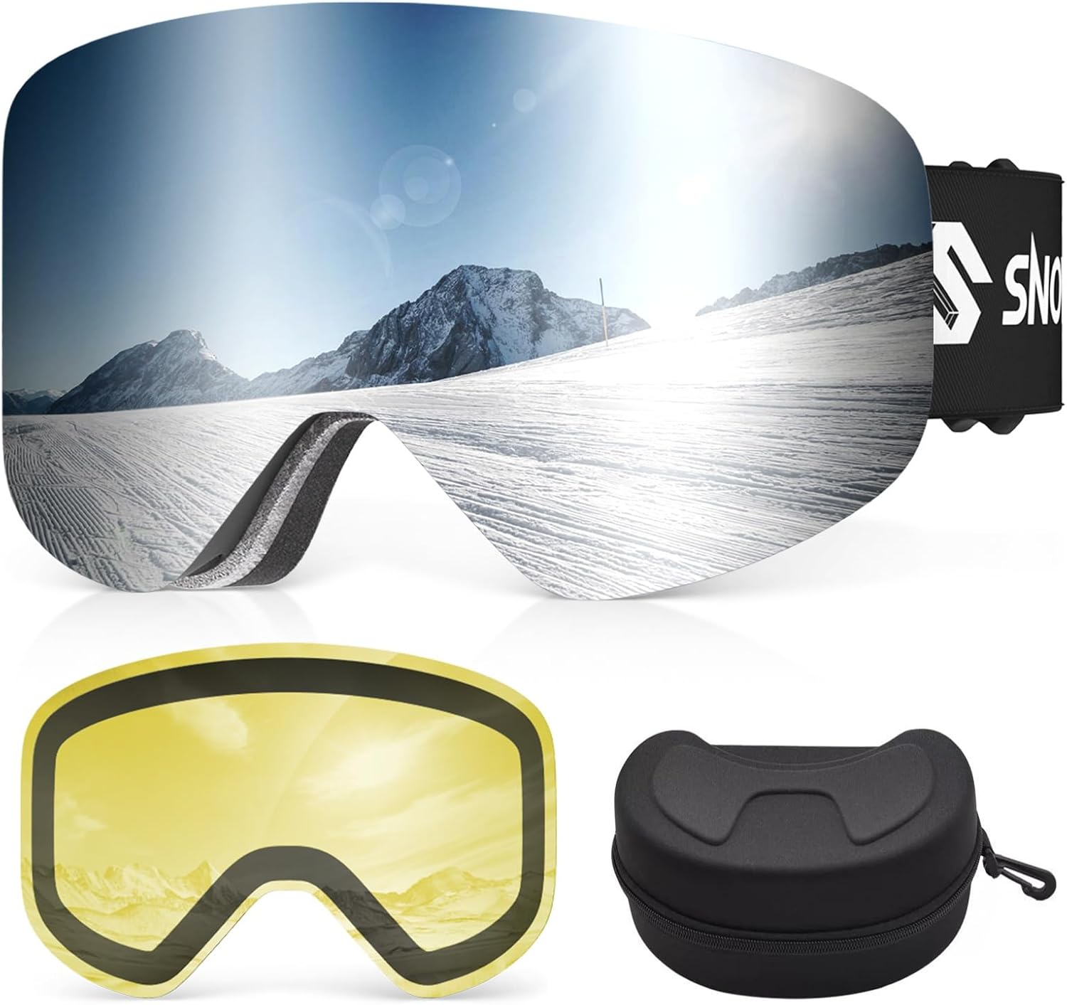 Snowalva Frameless Ski Goggles - 2 UV400 Lenses!