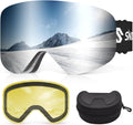 Detachable Snowboard Goggles with UV400 Anti-Fog Lenses for Skiing
