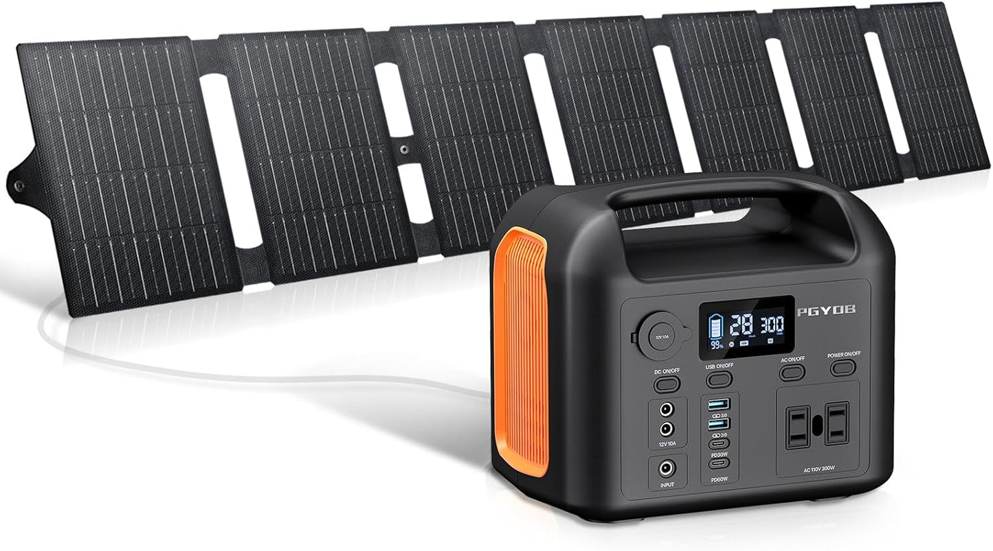Portable Power Station with 55W Solar Panel for Camping Needs
