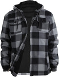 Winter Heavy Sherpa Lined Fleece Plaid Flannel Jacket Men - Warm :55%