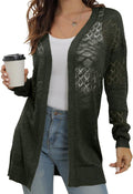 Women's Lightweight Crochet Open Front Cardigan - Breathable Layer