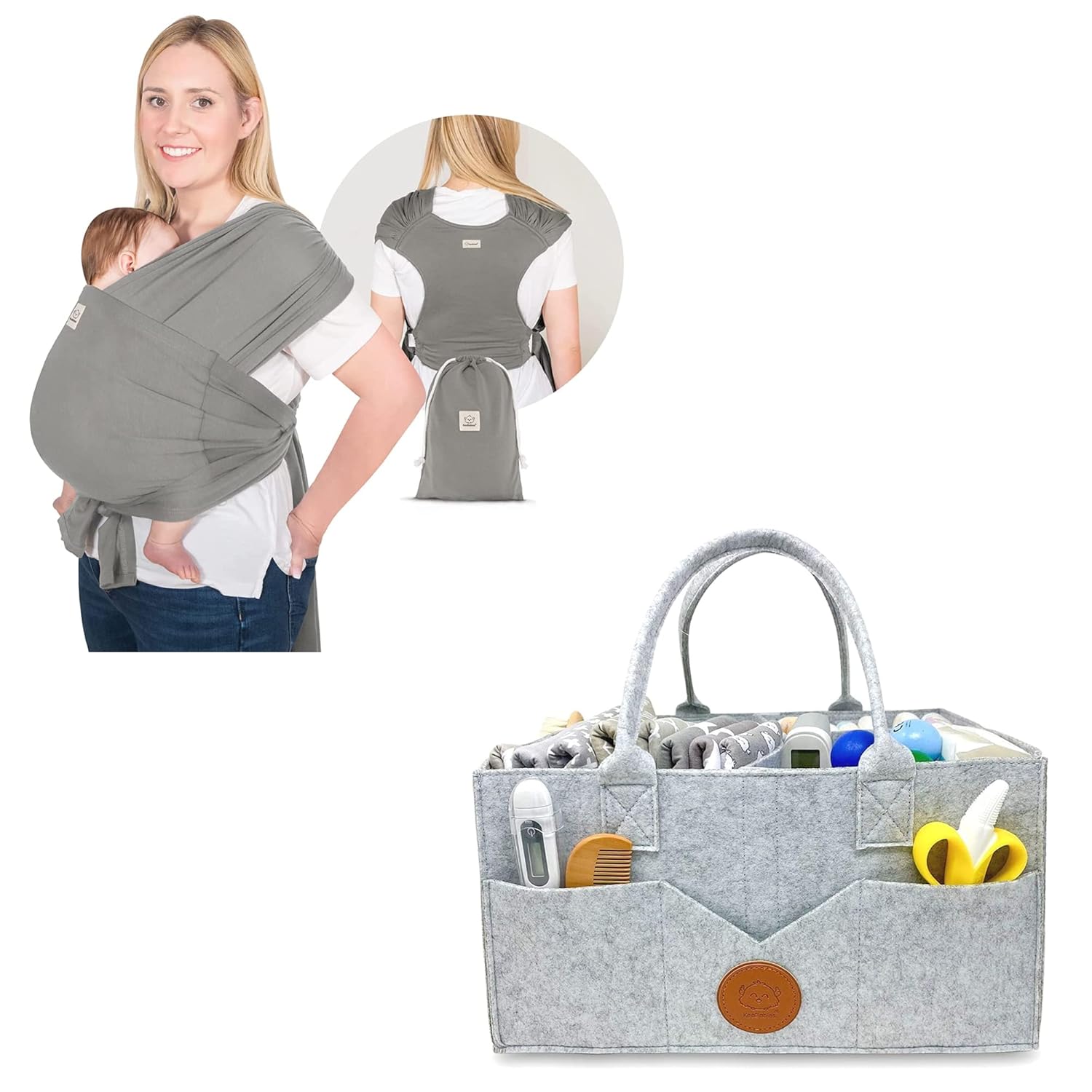 KeaBabies D-Lite Baby Wrap & Diaper Caddy - Easy-Wear Combo