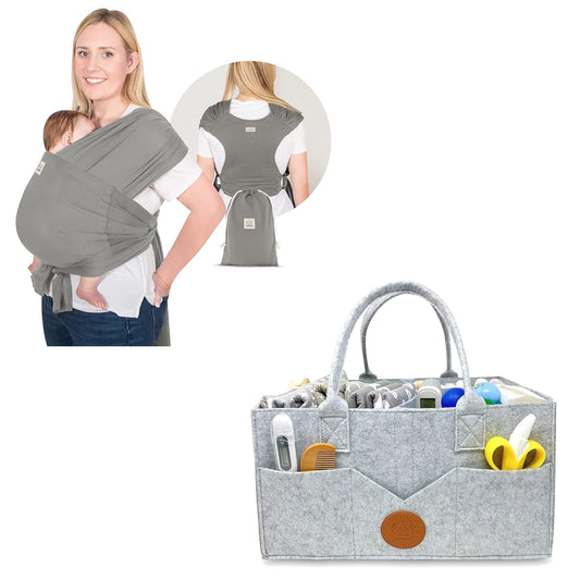 KeaBabies D-Lite Baby Wrap & Diaper Caddy - Easy-Wear Combo