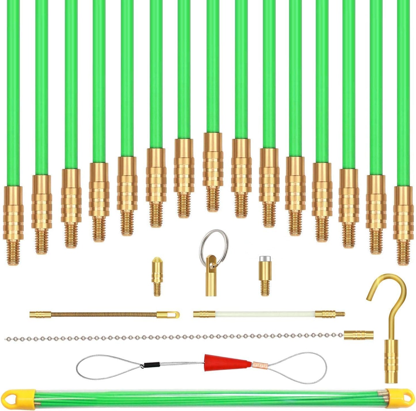 Effortlessly Pull Wires: 50ft Fiberglass Fish Tape Kit