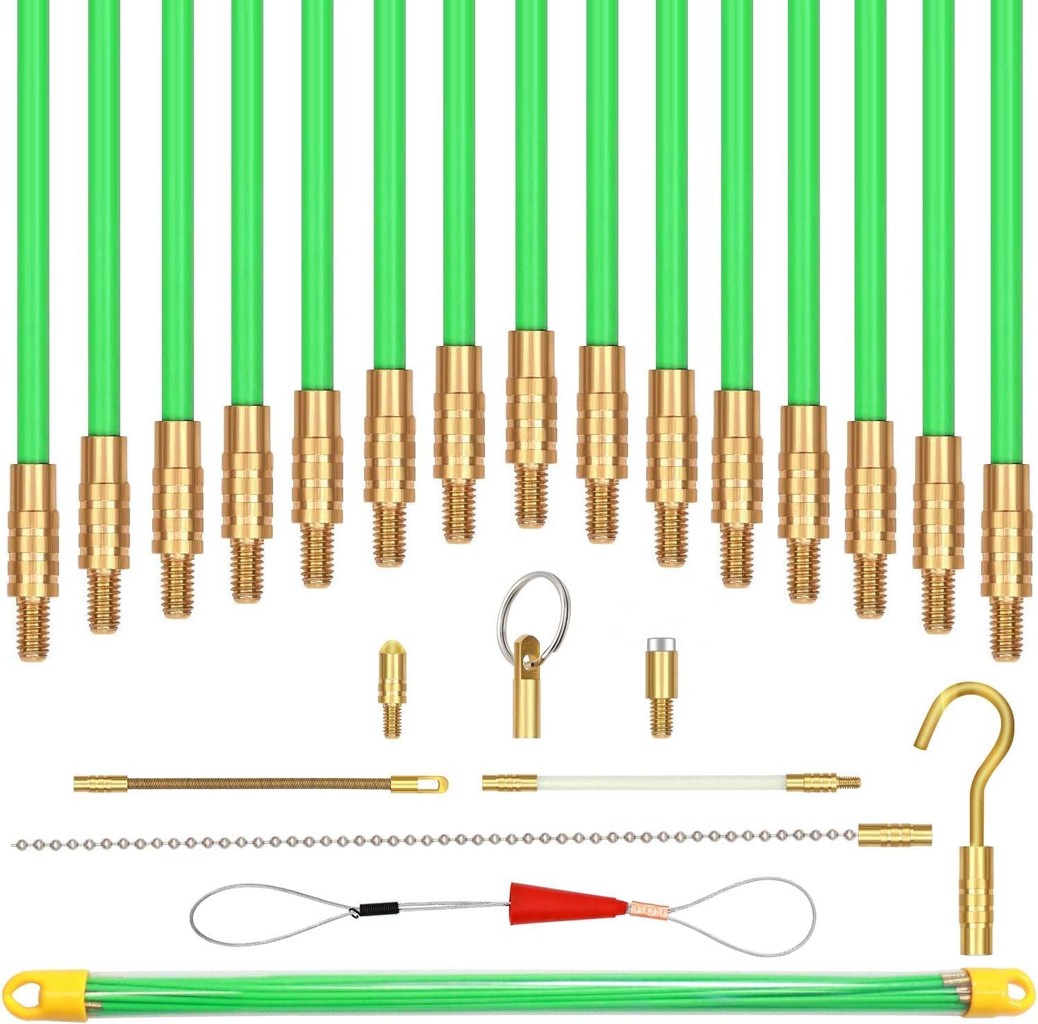 Effortlessly Pull Wires: 50ft Fiberglass Fish Tape Kit
