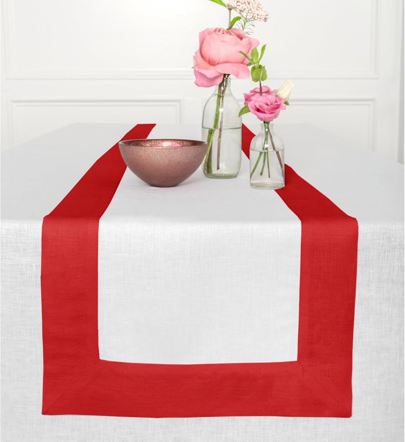 Elegant 100% Pure Linen Table Runner for Dining and Holidays