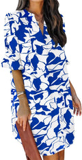 Summer Dresses for Women V Neck Ruffle Short Sleeve (Style 5DLF)