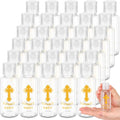 Holy Water Bottles 30ml Clear Plastic with Golden Cross - 10 Pack