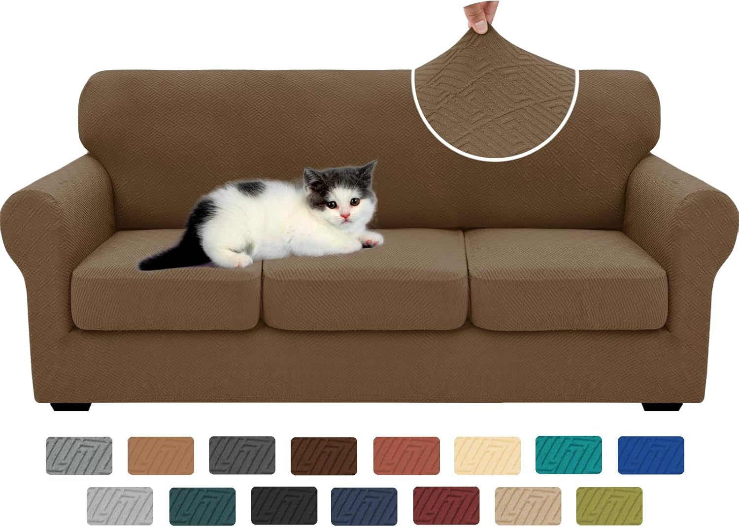 XINEAGE 4 Pieces Couch Covers for 3 Cushion Couch Protection