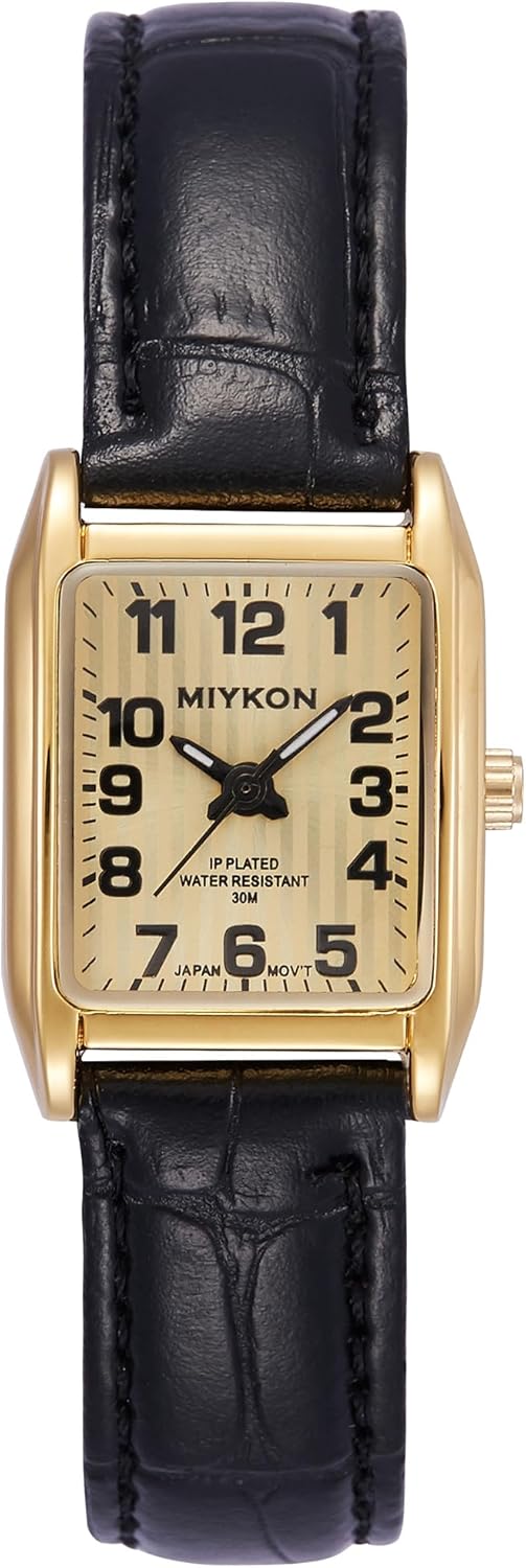 Mikeykon Square Tank Womens Watch | Vintage Charm, Genuine Leather Strap