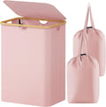 150L Pink Laundry Basket with Lid - Large Foldable Hamper for Bedroom