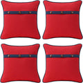 Sunbrella Decorative Pillows Pack of 4 18in - Canvas Red & Indigo