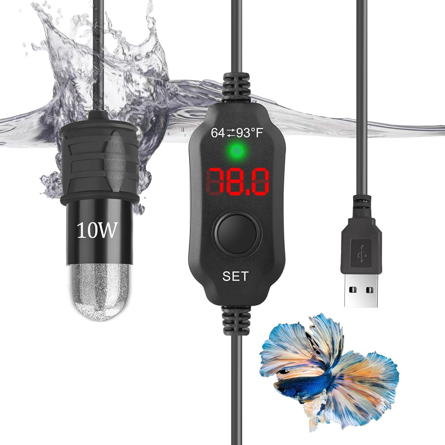 VCRAZE Mini USB Fish Tank Heater: Precise Heating for Small Tanks