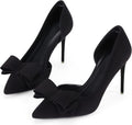 Womens Bow Heels Pointed Toe Stiletto Pumps - Slip On 3.89 in