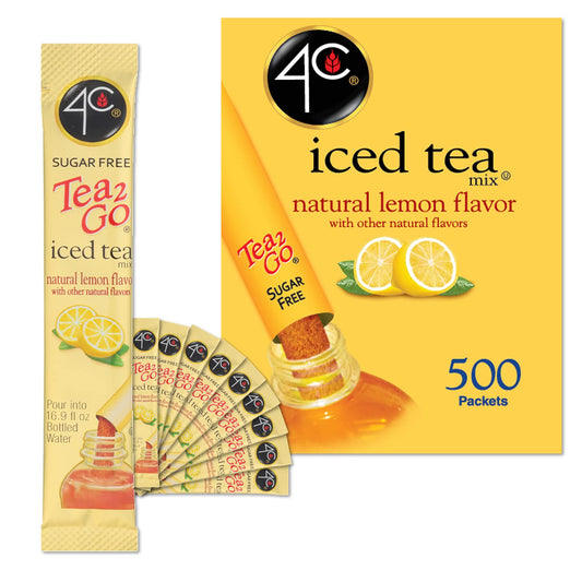 4C Powder Drink Stix Lemon Tea 500 Count Refreshing Flavor