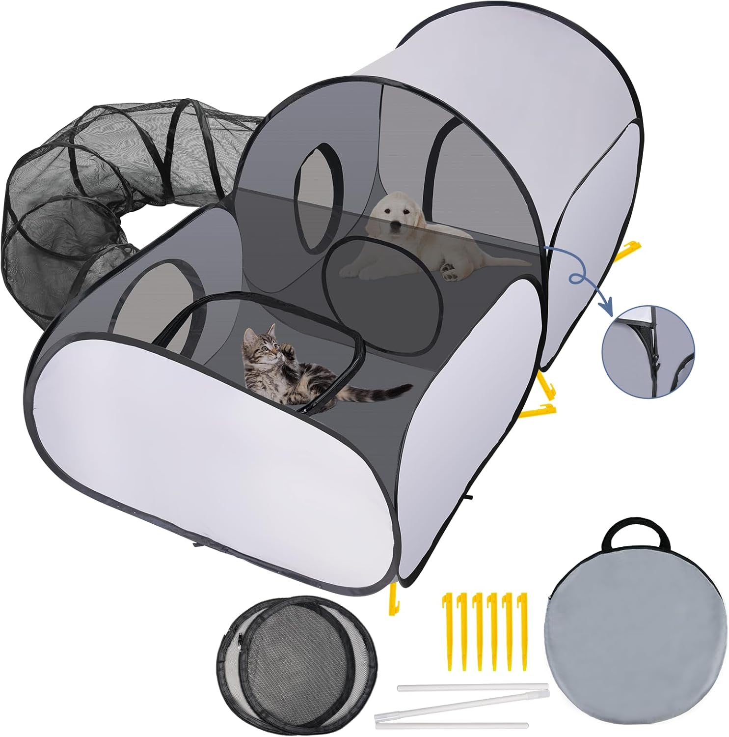 Portable 3-in-1 Cat Playpen - Indoor & Outdoor Fun!