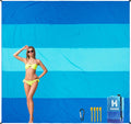 Beach Blanket for 1-8 Adults 120in x 108in - Waterproof Sandproof Mat