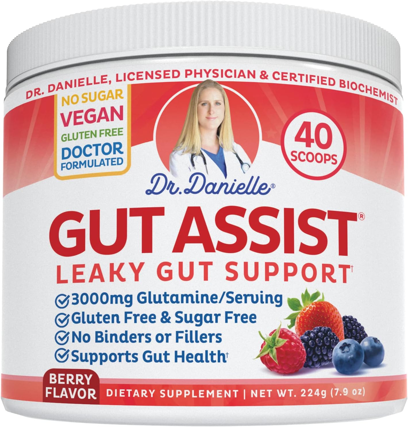Doctor Danielle Gut Assist Leaky Gut Repair Supplement Powder
