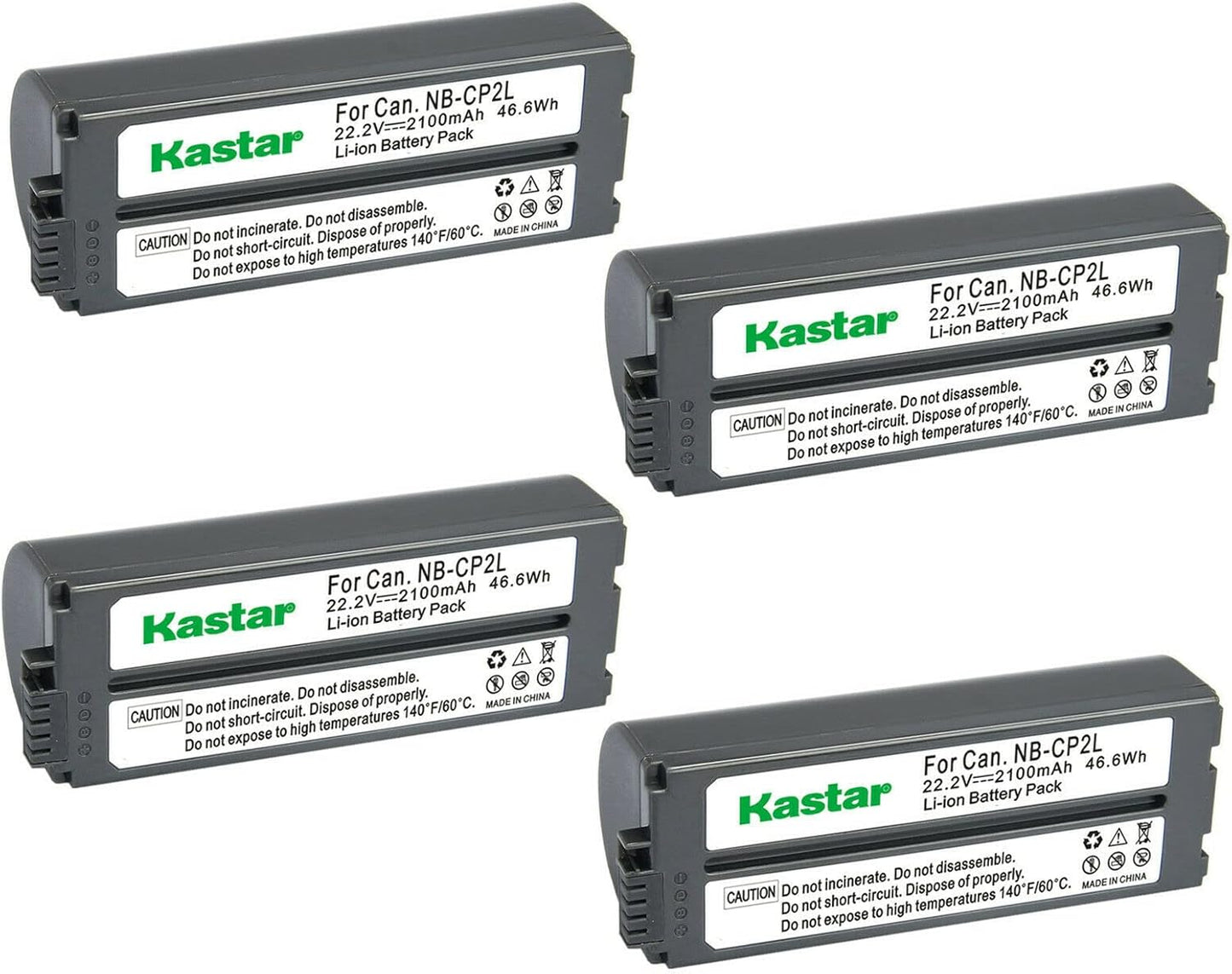 Kastar 4-Pack NB-CP2L Battery for Canon Printers - High Capacity