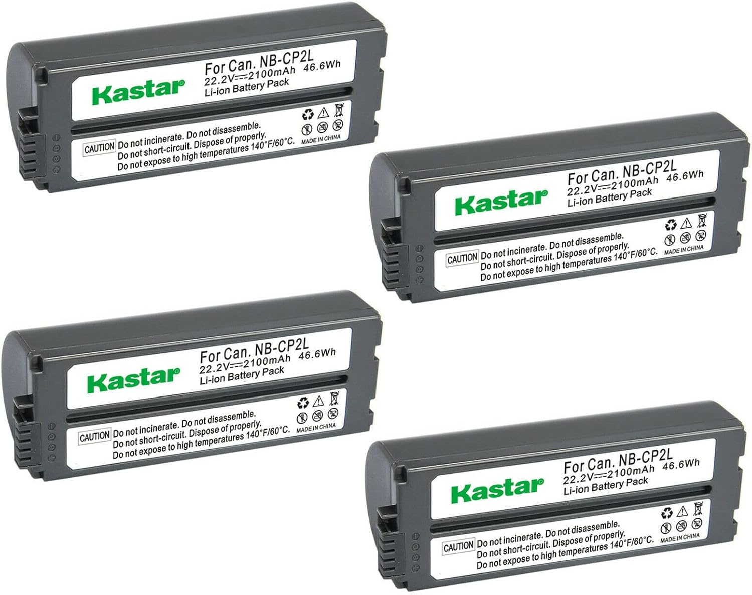 Kastar 4-Pack NB-CP2L Battery for Canon Printers - High Capacity