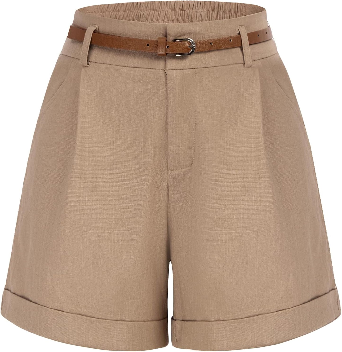 Belle Poque Women Bermuda Shorts with Elastic Waist & Pockets
