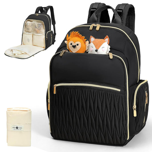 Diaper Bag Backpack with Changing Pad - Stylish & Functional