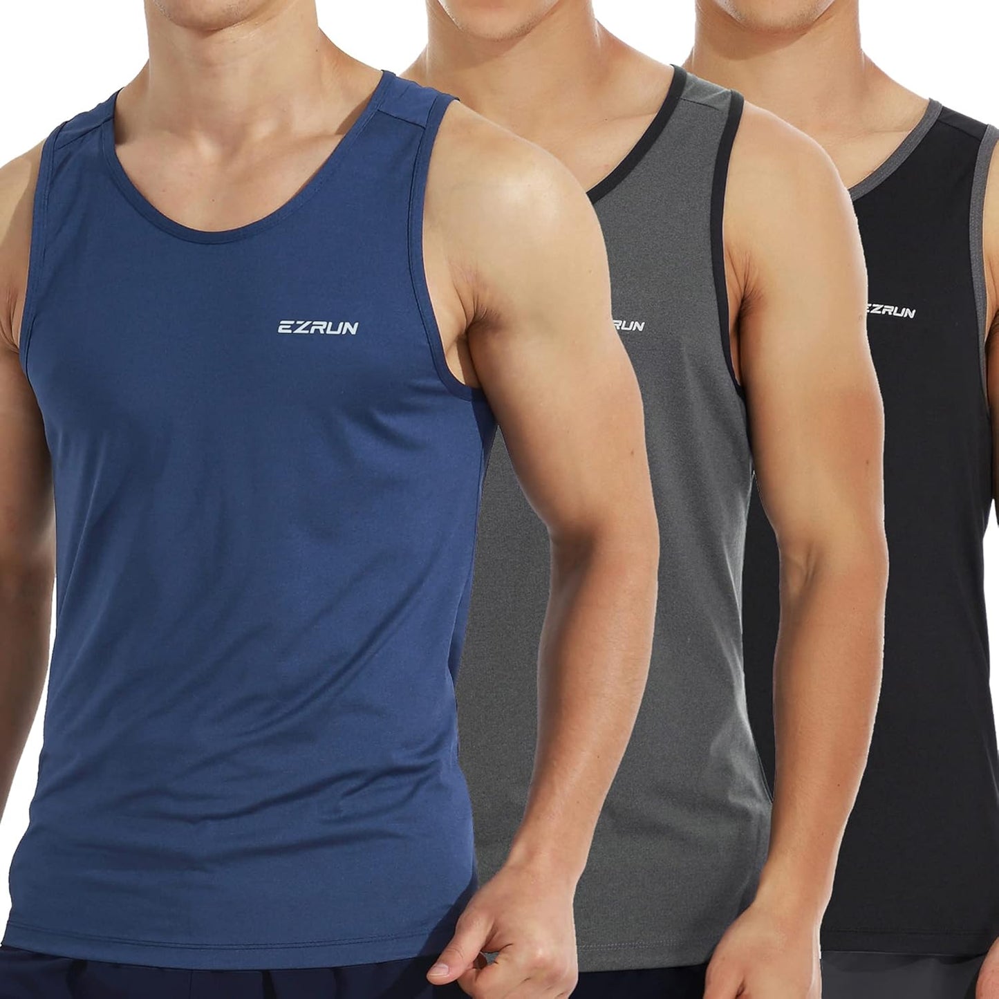 EZRUN Men's Quick Dry Sport Tank Top for Gym and Running