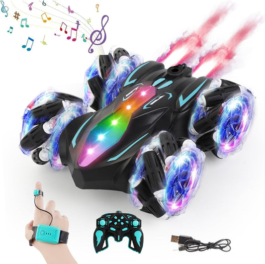 Gesture-Controlled Stunt Car - 360 Spins, Lights & Music!