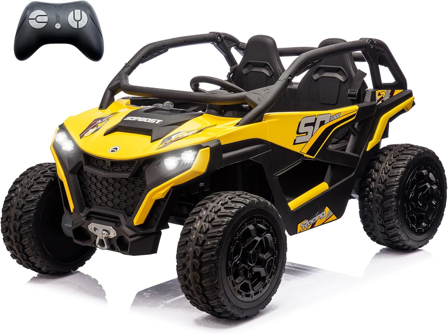 sopbost XL 24V 10Ah 2 Seater Kids UTV Ride On Car for Fun