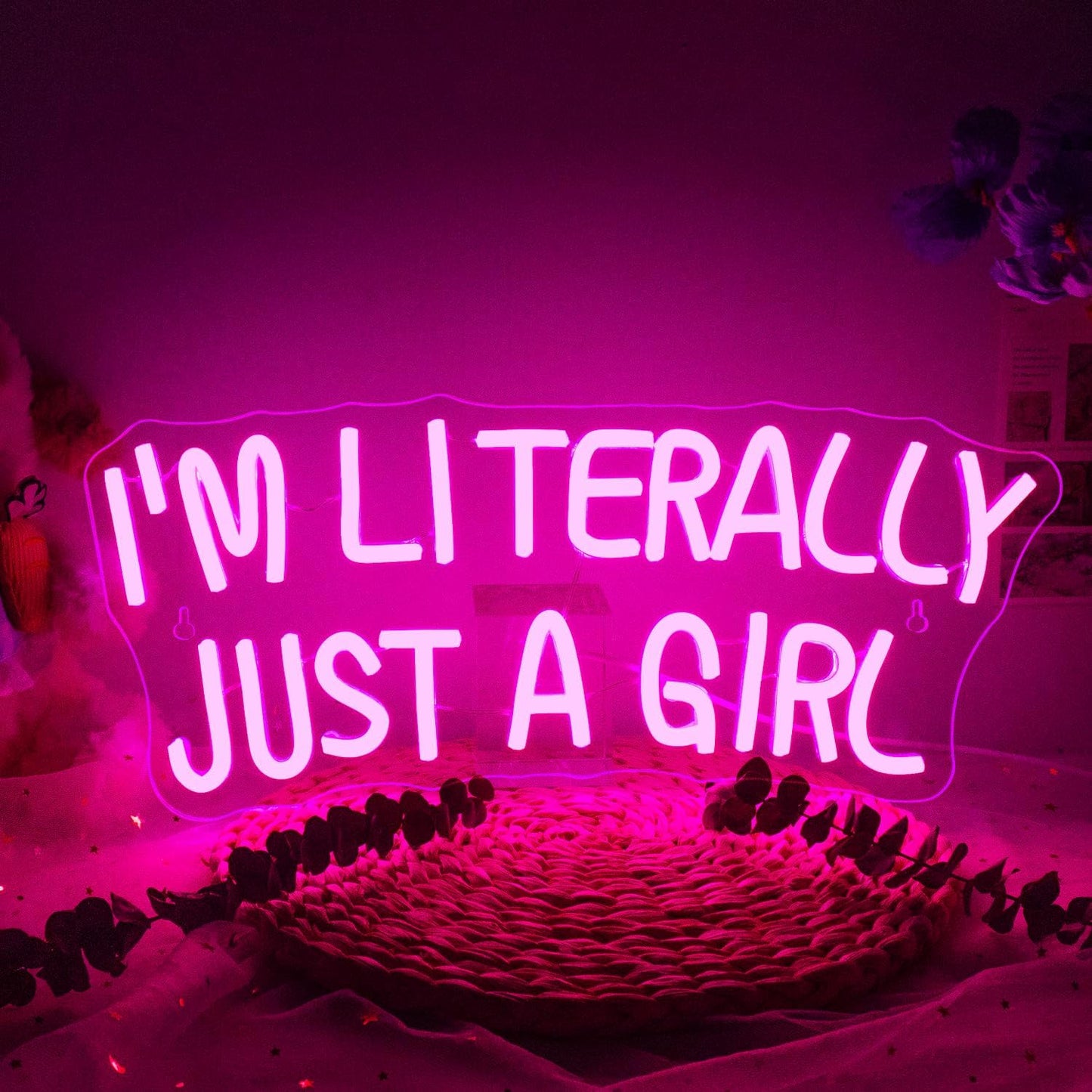 Lucunstar I'M Literally Just A Girl Neon Sign for Room Decor