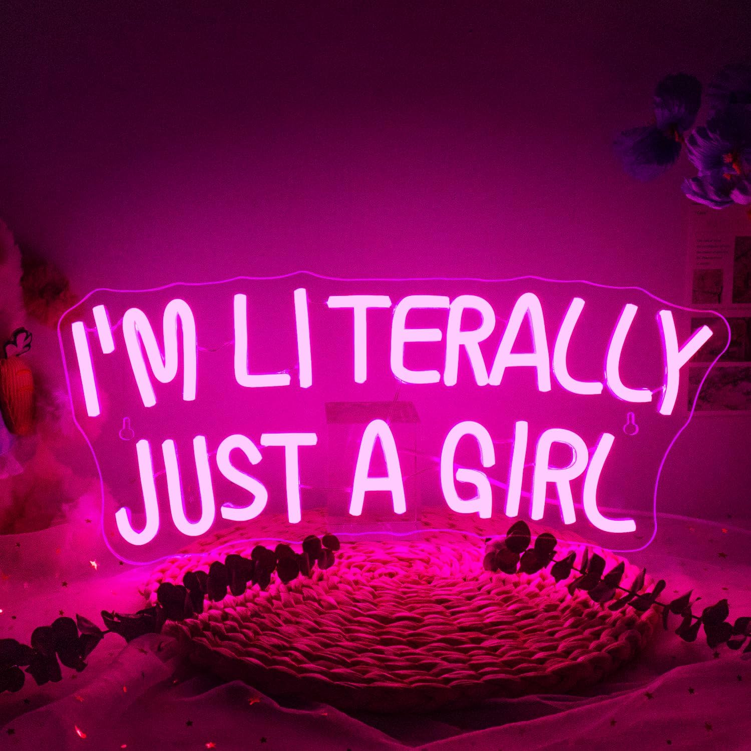 Lucunstar I'M Literally Just A Girl Neon Sign for Room Decor
